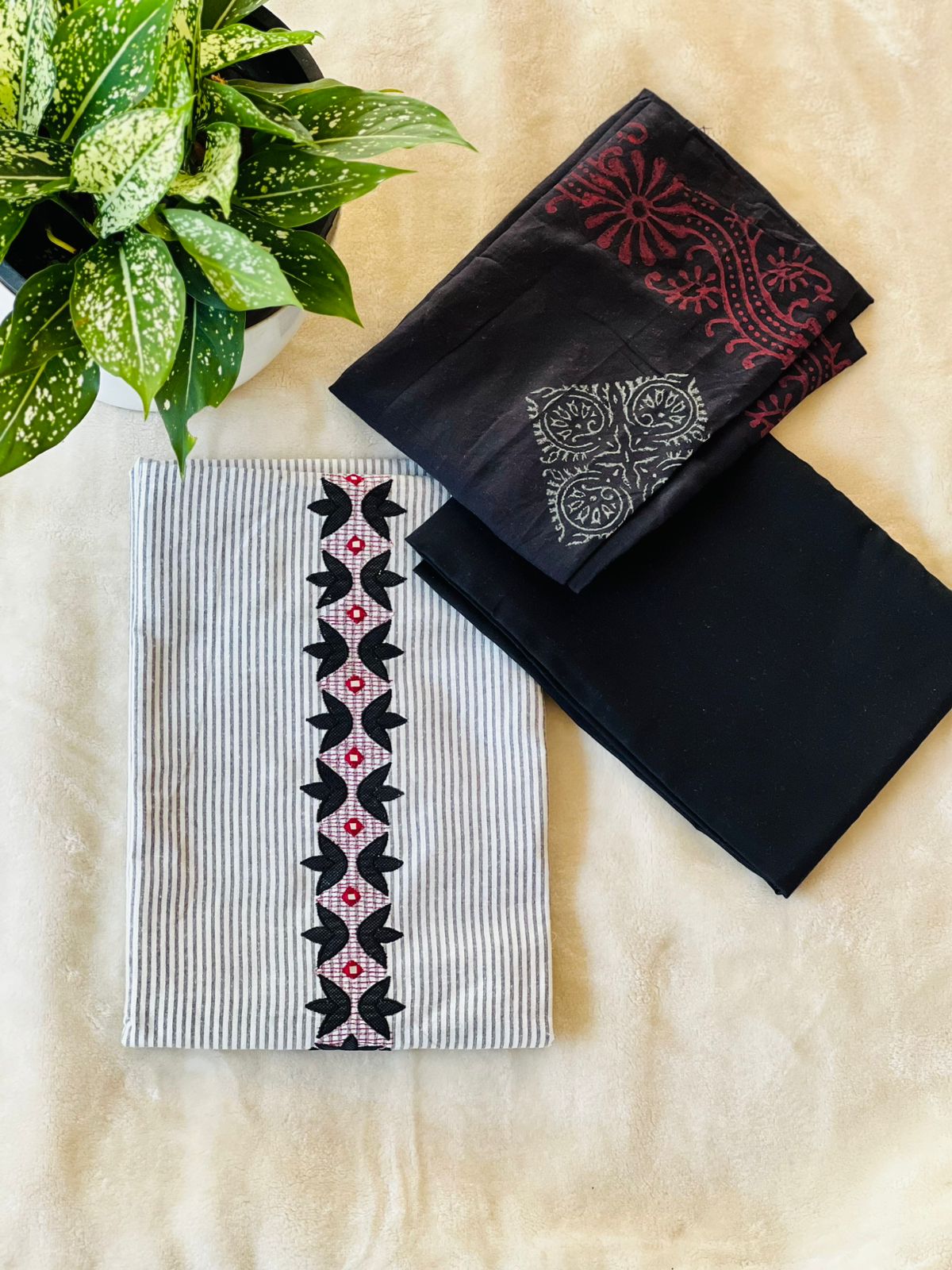 COTTON UNSTICHED 3 PC SET