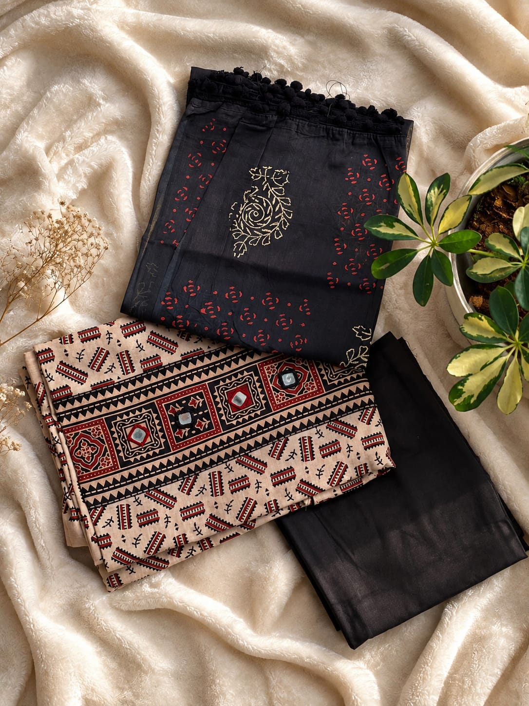 COTTON UNSTICHED 3 PC SET