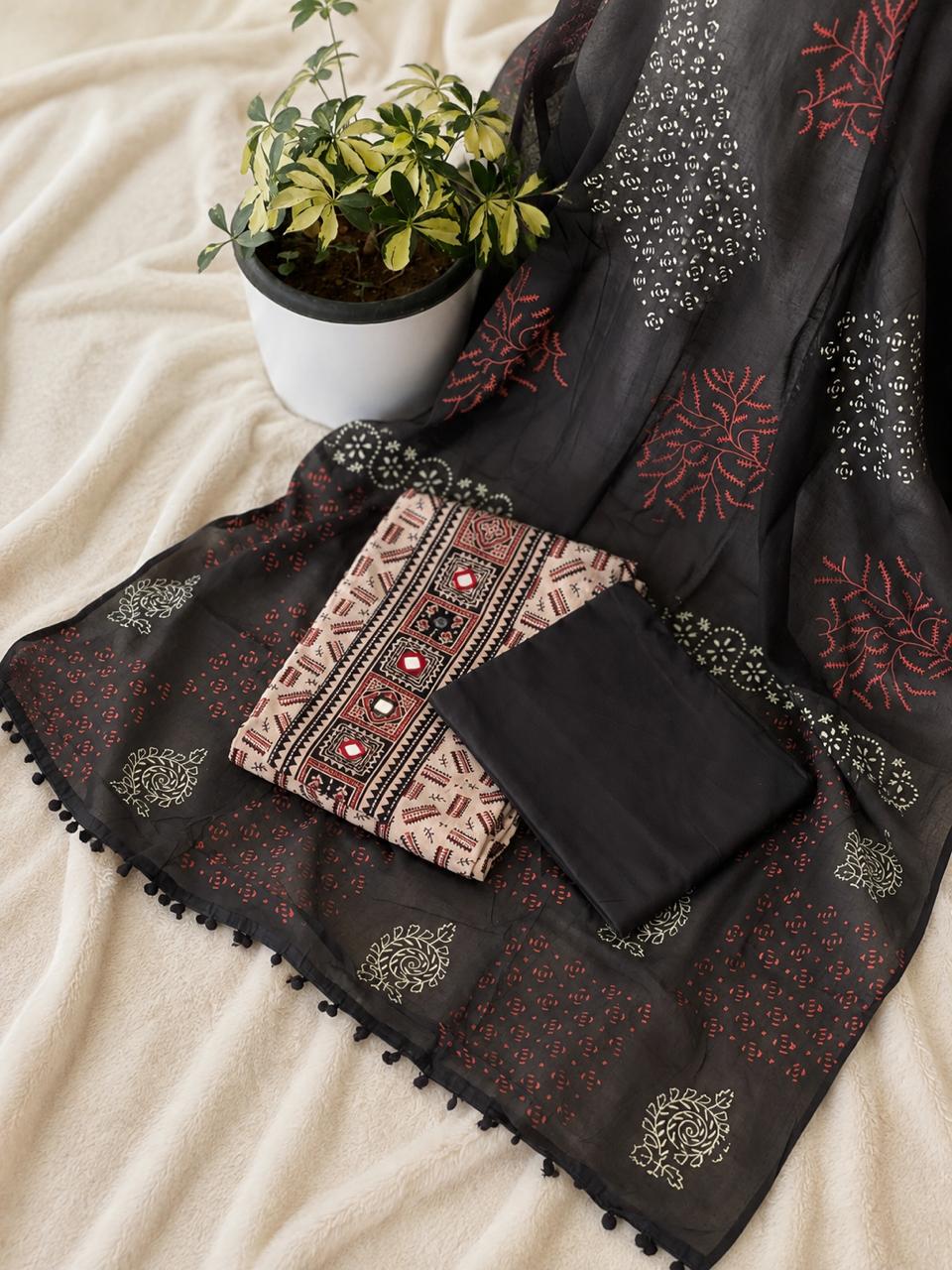 COTTON UNSTICHED 3 PC SET