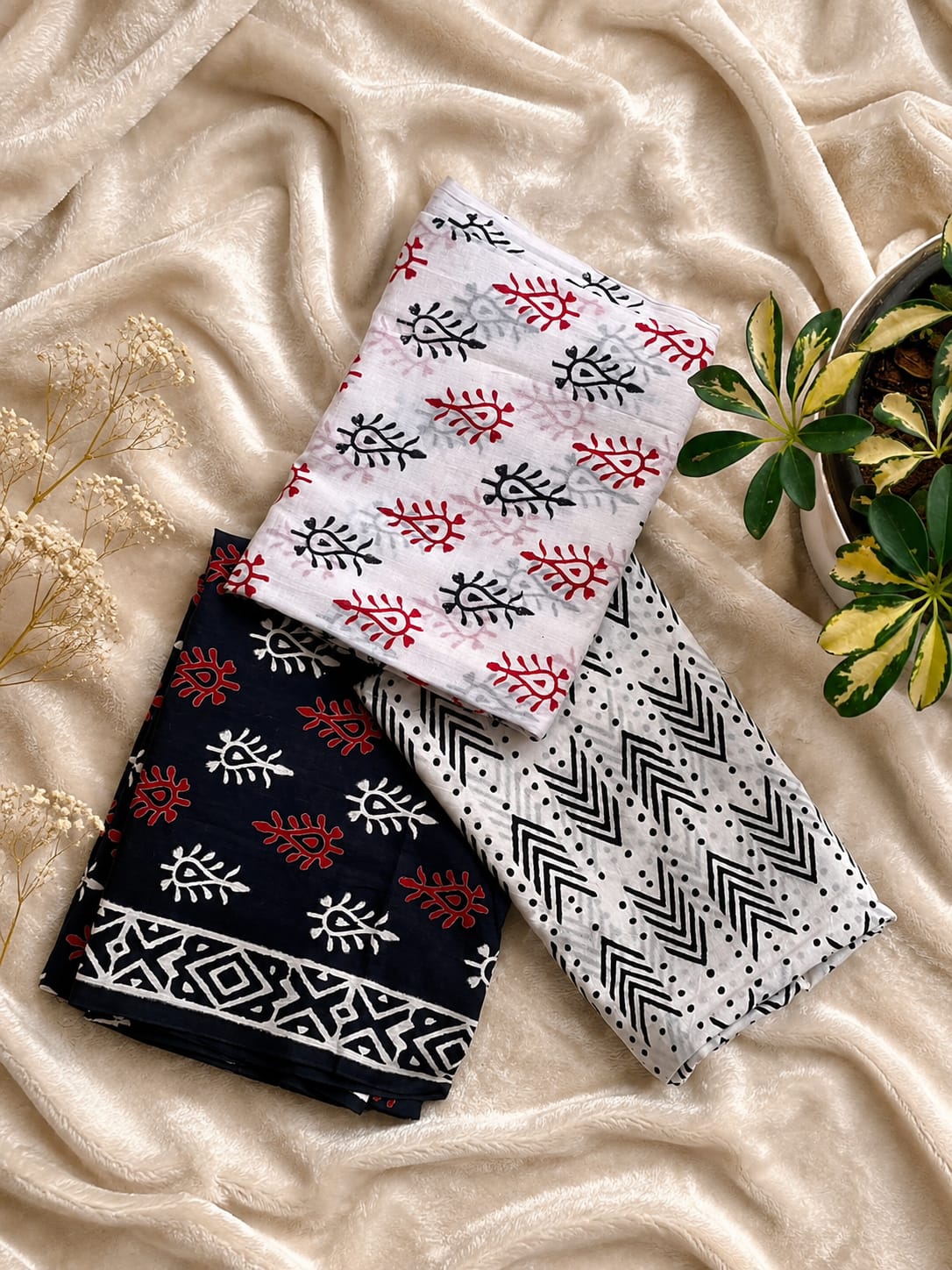 COTTON UNSTICHED 3 PC SET