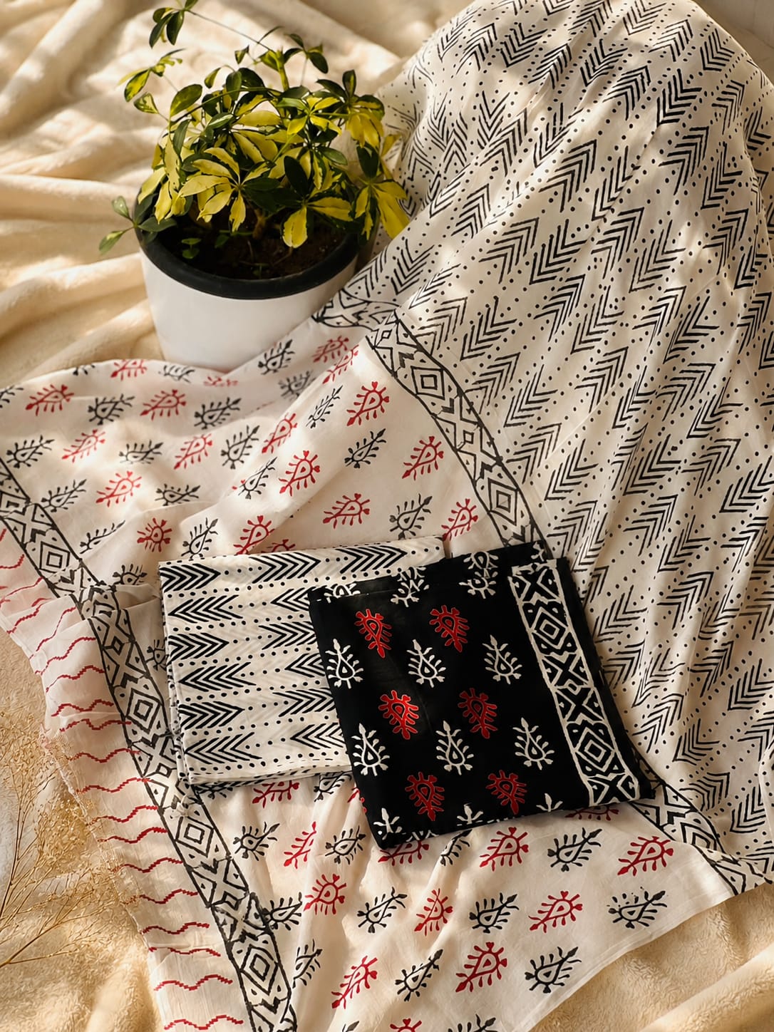 COTTON UNSTICHED 3 PC SET
