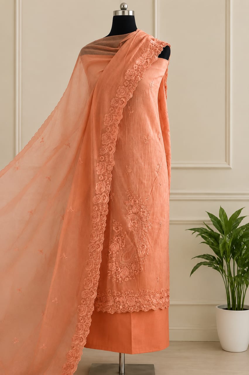MUL SILK UNSTICHED 3 PC SET