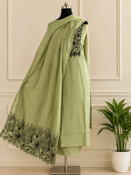 MUL CHANDERI UNSTICHED 3 PC SET