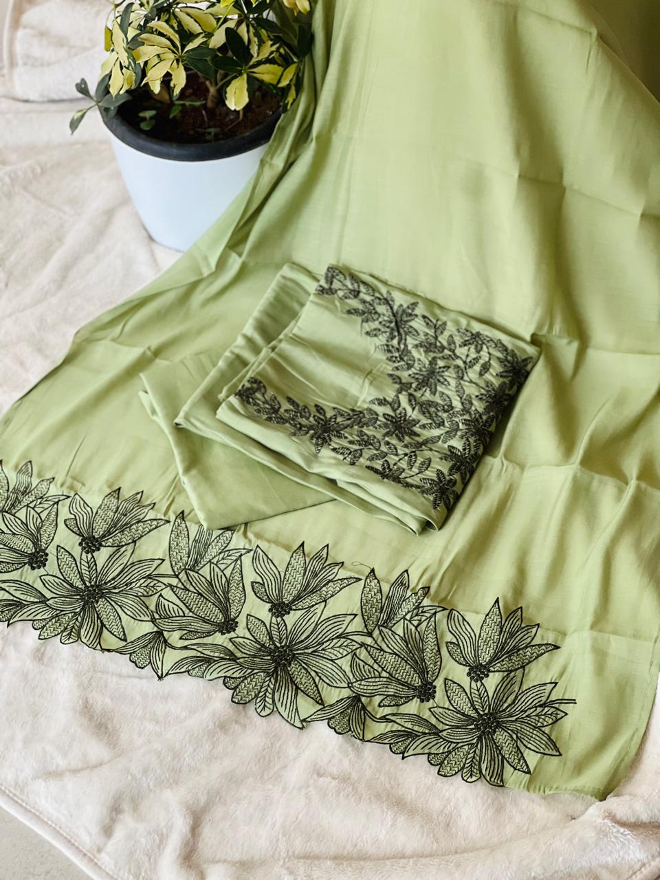 MUL CHANDERI UNSTICHED 3 PC SET