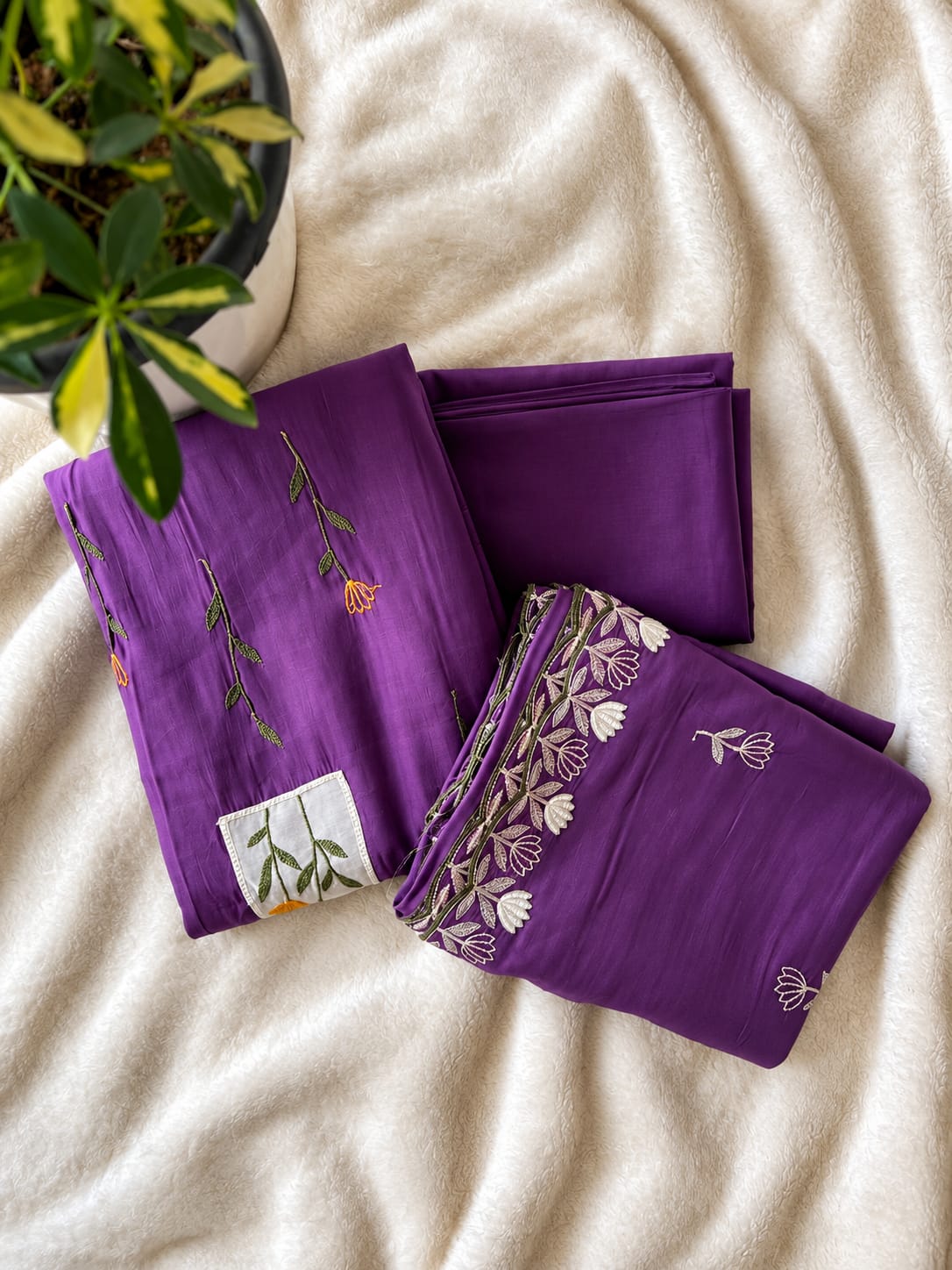 MUL CHANDERI UNSTICHED 3 PC SET