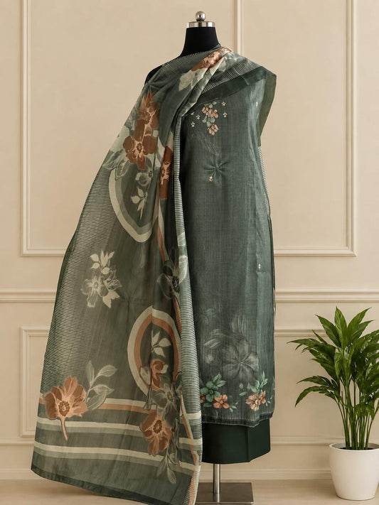 CHANDERI UNSTICHED 3 PC SET