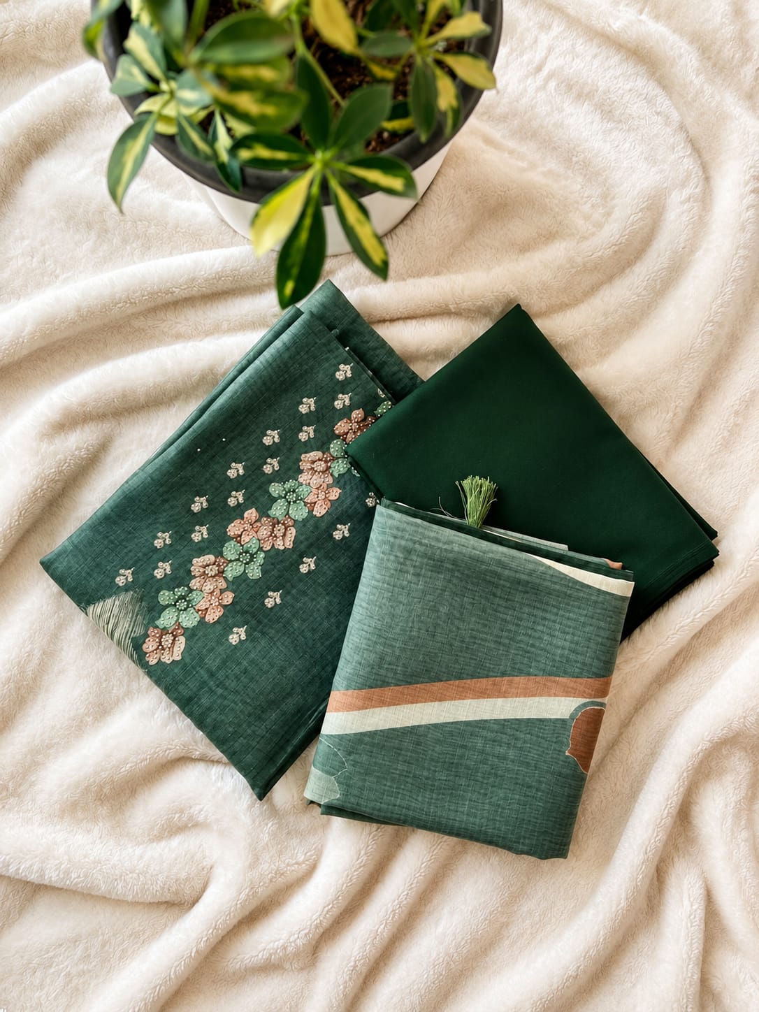 CHANDERI UNSTICHED 3 PC SET