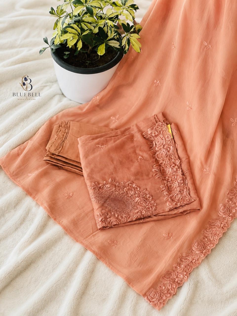MUL SILK UNSTICHED 3 PC SET